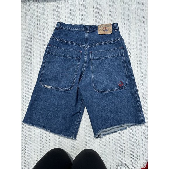 Blue Comet Shorts 31 Blue Jean Denim Jorts Raw Hems Wide Leg Vintage Adult Mens - Picture 2 of 16